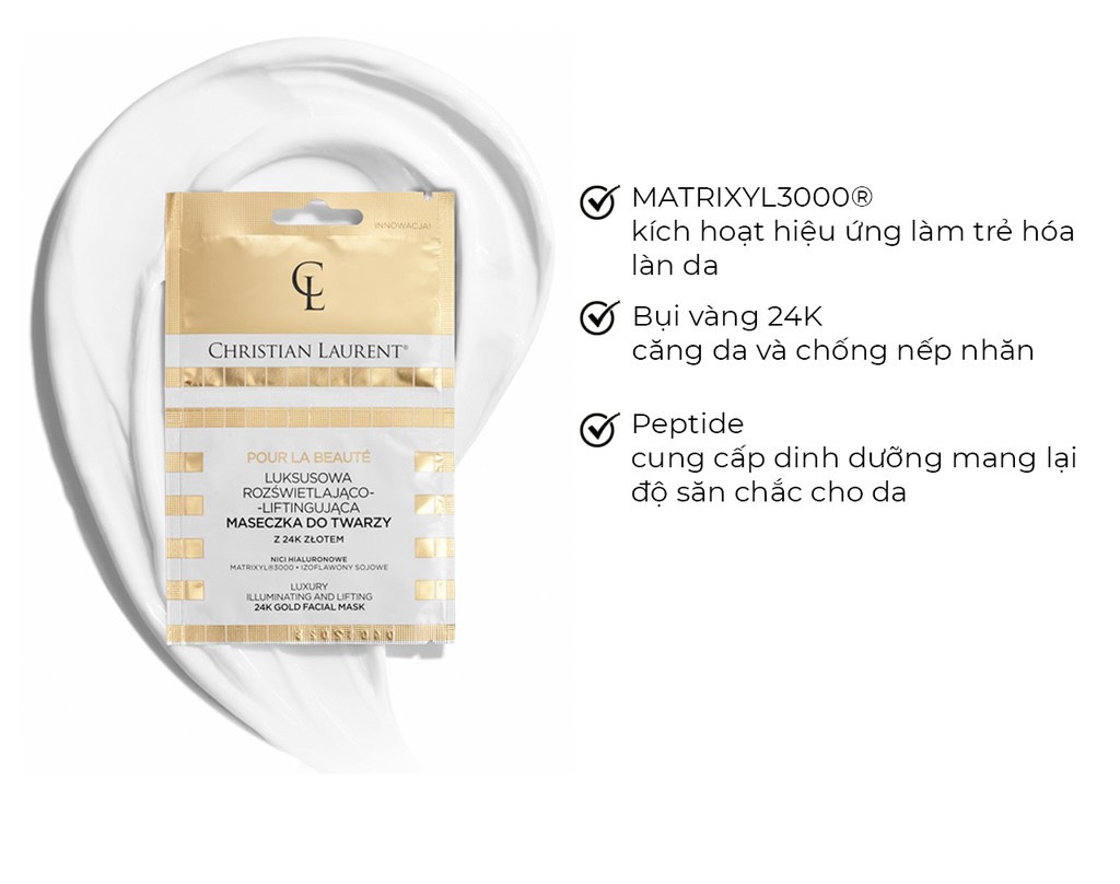 Mặt nạ dưỡng nâng tone da CL- 24K GOLD