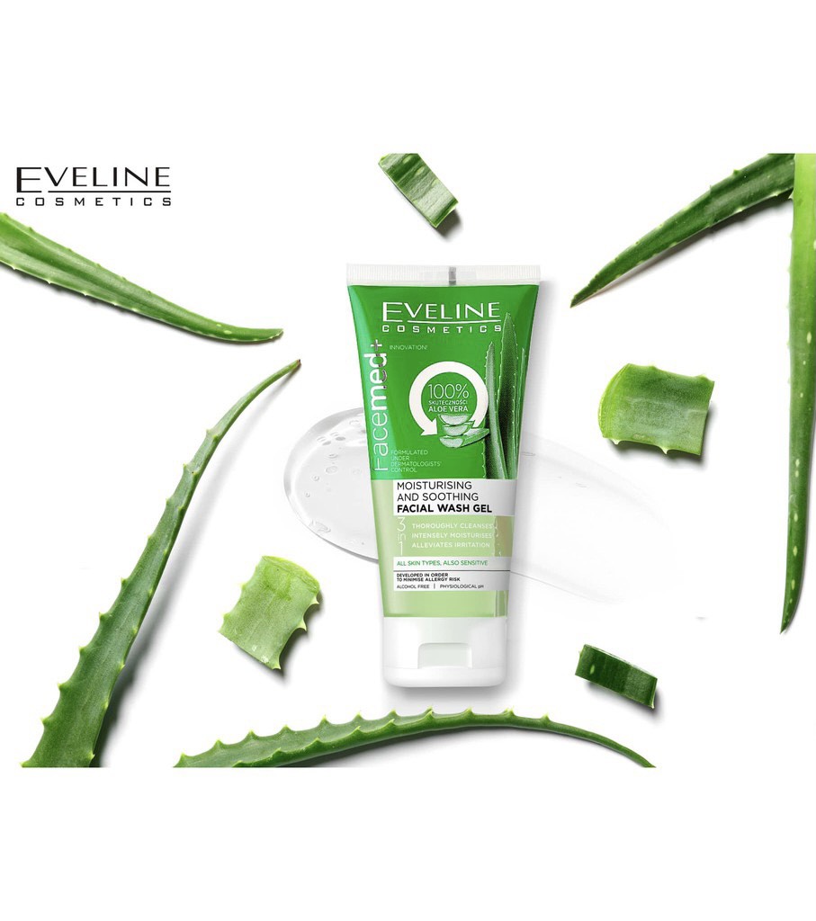  Gel rửa mặt tẩy trang lô hội ALOE Eveline 