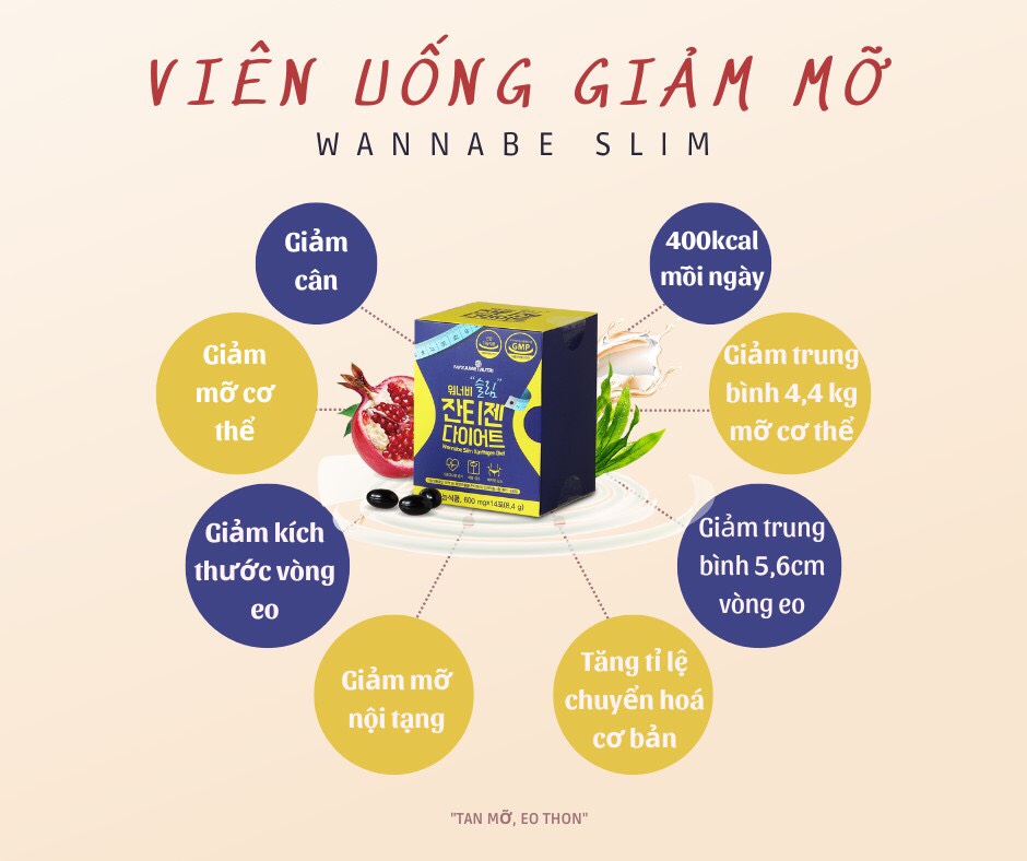  Viên uống giảm mỡ WANNABE SLIM XANTHIGEN DIET Mayjune Hàn Quốc 