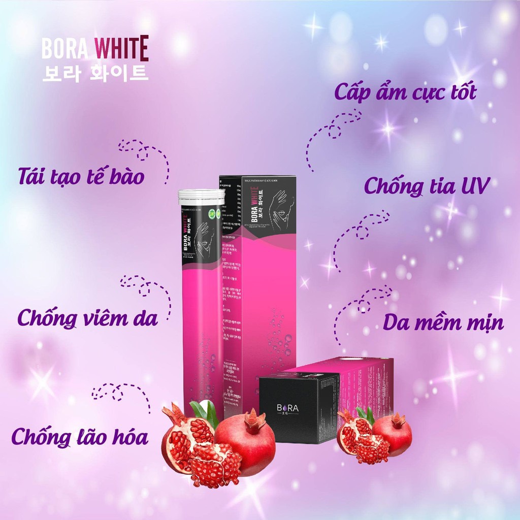  Viên sủi trắng da mờ nám Bora white Hàn Quốc 