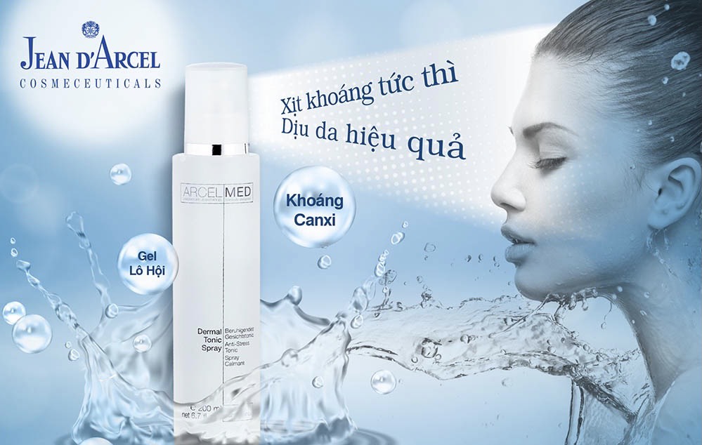  Nước xịt khoáng làm dịu da tức thì Dermal Tonic Spray Jean D'Arcel - J46 