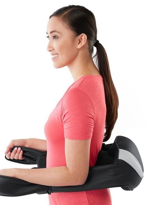 May massage co vai gay cao cap “Thumbs up”™ công nghệ SHIATSU 3D Tru Touch khong day Pin sac NMS-680HJ