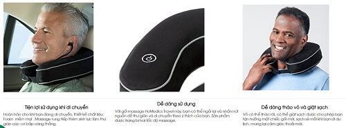 Travel neck massager – Goi Massage chu U co vai gay du lich TA-NMSQ220BK-EU