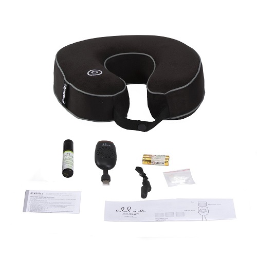 HoMedics On the Go Travel Kit Bo kit du lich (Bao gom dai massage co , may xong tinh dau cam xe hoi hoac laptop , tinh dau kem theo ) WK-120OTG